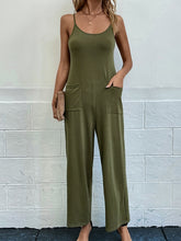 Load image into Gallery viewer, Pocketed Spaghetti Strap Wide Leg Jumpsuit