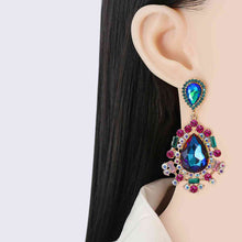 Load image into Gallery viewer, Teardrop Shape Rhinestone Alloy Dangle Earrings