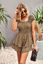 Load image into Gallery viewer, Printed Frill Trim Square Neck Romper