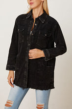 Load image into Gallery viewer, Raw Hem Pocketed Button Up Jacket