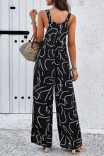 Load image into Gallery viewer, Printed Wide Strap Jumpsuit with Pockets