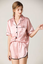 Load image into Gallery viewer, Lapel Collar Shirt and Shorts Lounge Set