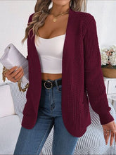 Load image into Gallery viewer, Open Front Long Sleeve Cardigan with Pockets