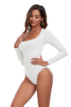 Load image into Gallery viewer, Square Neck Long Sleeve Active Bodysuit