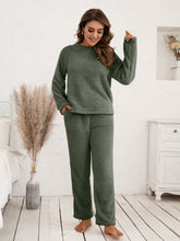 Load image into Gallery viewer, Teddy Long Sleeve Top and Pants Lounge Set