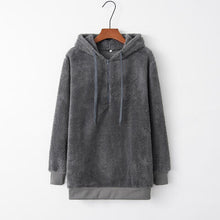 Load image into Gallery viewer, Quarter-Zip Drawstring Teddy Hoodie