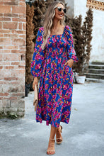 Load image into Gallery viewer, Printed Balloon Sleeve Midi Dress