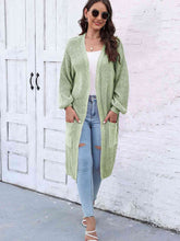 Load image into Gallery viewer, Open Front Longline Cardigan with Pockets