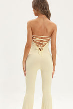 Load image into Gallery viewer, Lace-Up Strapless Jumpsuit