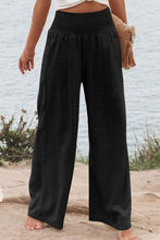 Load image into Gallery viewer, Plus Size Smocked High Waist Wide Leg Pants