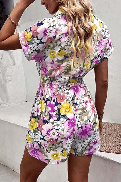 JULIANNA Floral Drawstring Romper