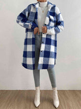 Load image into Gallery viewer, Plaid Collared Neck Button Down Coat