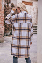 Load image into Gallery viewer, Plaid Dropped Shoulder Longline Jacket