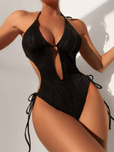 Load image into Gallery viewer, Textured Cutout Tied One-Piece Swimwear