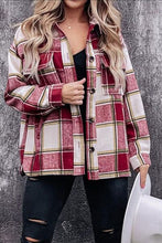 Load image into Gallery viewer, Plaid Pocketed Dropped Shoulder Coat