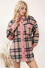 Load image into Gallery viewer, Plaid Button Down Drop Shoulder Jacket