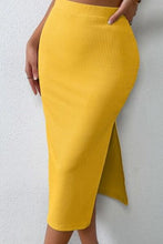 Load image into Gallery viewer, Ribbed Round Neck Tank and Slit Skirt Sweater Set