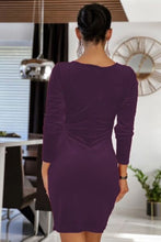 Load image into Gallery viewer, Surplice Long Sleeve Mini Dress