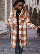 Load image into Gallery viewer, Plaid Collared Neck Button Down Coat