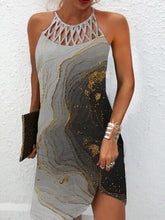 Load image into Gallery viewer, Printed Grecian Neck Mini Dress