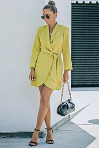 ON MY WAY Belted Blazer Dress