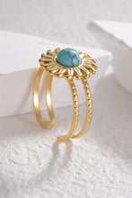 Load image into Gallery viewer, Turquoise Stainless Steel Open Ring