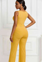 Load image into Gallery viewer, Button Detail Tie Waist Jumpsuit with Pockets