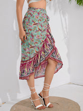 Load image into Gallery viewer, Tie Waistband Flounce Hem Midi Skirt