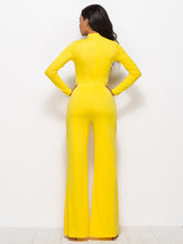 Load image into Gallery viewer, Long Sleeve Mock Neck Wide Leg Jumpsuit