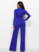 Load image into Gallery viewer, Long Sleeve Mock Neck Wide Leg Jumpsuit