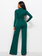 Load image into Gallery viewer, Long Sleeve Mock Neck Wide Leg Jumpsuit