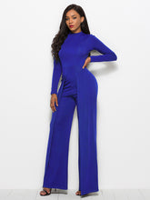 Load image into Gallery viewer, Long Sleeve Mock Neck Wide Leg Jumpsuit