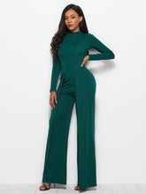 Load image into Gallery viewer, Long Sleeve Mock Neck Wide Leg Jumpsuit