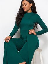 Load image into Gallery viewer, Long Sleeve Mock Neck Wide Leg Jumpsuit