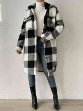 Load image into Gallery viewer, Plaid Collared Neck Button Down Coat