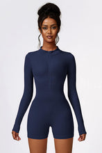 Load image into Gallery viewer, Half Zip Long Sleeve Active Romper