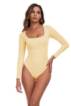 Load image into Gallery viewer, Square Neck Long Sleeve Active Bodysuit