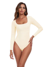 Load image into Gallery viewer, Square Neck Long Sleeve Active Bodysuit