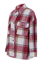 Load image into Gallery viewer, Plaid Pocketed Dropped Shoulder Coat