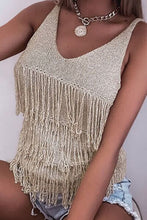 Load image into Gallery viewer, Fringe V-Neck Knit Tank