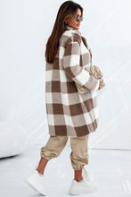 Load image into Gallery viewer, Plaid Open Front Dropped Shoulder Coat