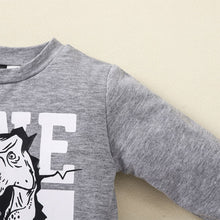 Load image into Gallery viewer, Kids Graphic Sweatshirt and Dinosaur Print Joggers Set