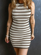 Load image into Gallery viewer, Striped Round Neck Sleeveless Mini Dress