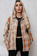 Load image into Gallery viewer, Plaid Snap Down Collared Neck Jacket