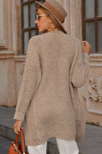 Load image into Gallery viewer, Open Front Drop Shoulder Cardigan with Pockets