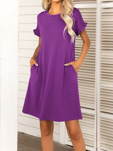 HEATHER Flounce Sleeve Dress