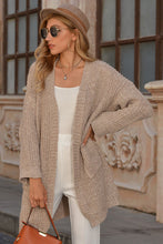 Load image into Gallery viewer, Open Front Drop Shoulder Cardigan with Pockets