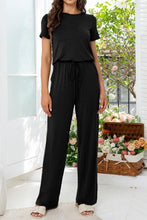 Load image into Gallery viewer, Round Neck Open Back Jumpsuit with Pockets