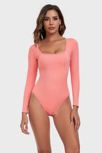 Load image into Gallery viewer, Square Neck Long Sleeve Active Bodysuit