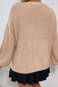 Flower Open Front Dropped Shoulder Cardigan